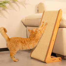 木质剑麻猫抓板L型立式耐磨不掉屑猫玩具实木挠垫猫咪刮板