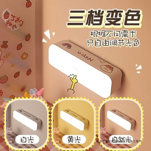 Dormitory Led Night Light Rechargeable Bedside Bedroom Home Sleep Ins Style USB Table Lamp Unplugged Pat Clip Fan
