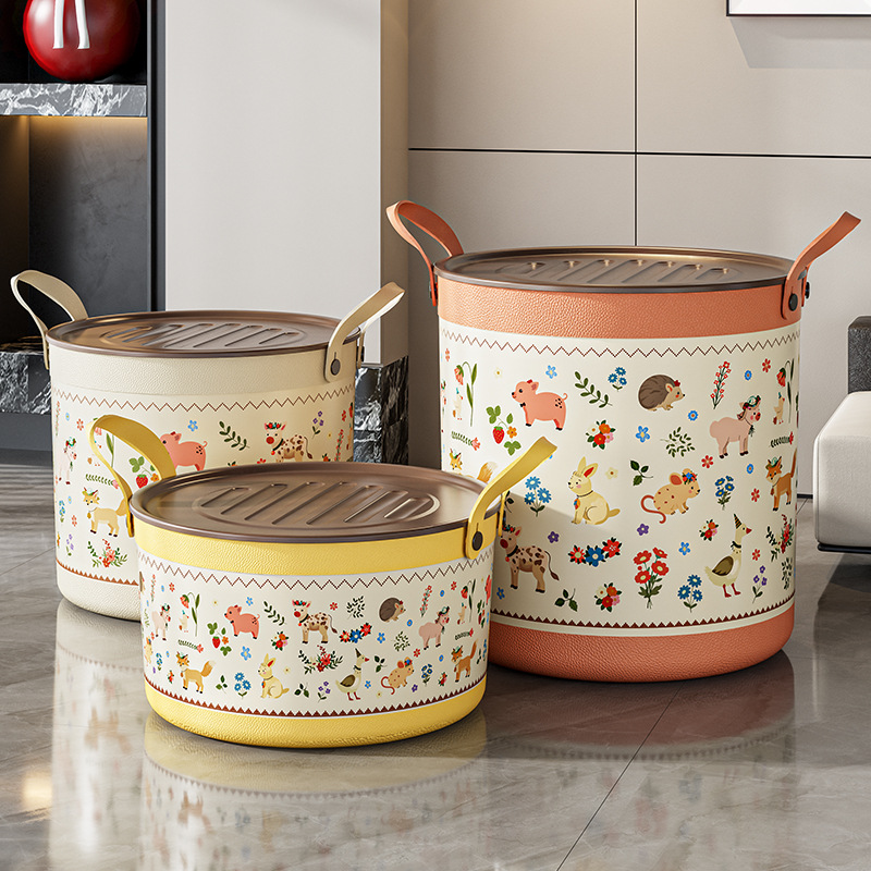 새로운 프린트 대용량 잡화 수납함, 가정용 만화 패턴 수납함, 다기능 데스크탑 정리함