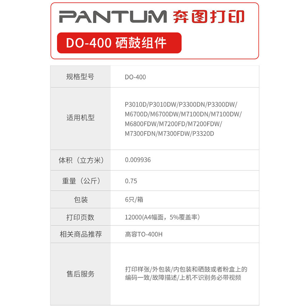 Conjunto de tambor Pentium (DO-400) negro / sin tóner / 12.000 páginas