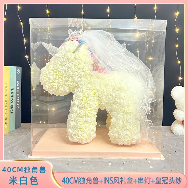 Flor Preservada de Unicornio, Regalo para el Día de San Valentín Chino, Navidad, Día de San Valentín, Regalo para Novia, Regalo de Cumpleaños, Adorno Navideño