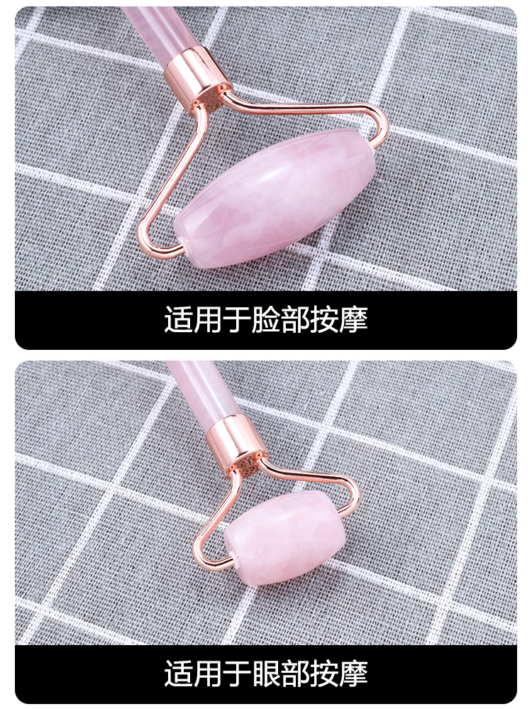 Wholesale natural jade powder crystal cylinder scraping board massage rod face roller jade set universal for full body