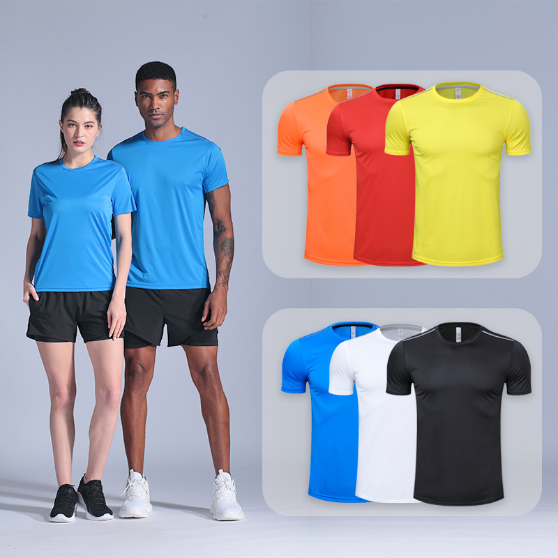 Quick-Drying Short-Sleeved Men's Summer Outdoor Running T-Shirt Work Fitness Clothes Training T-Shirt Advertising Cultural Shirt Sports Top