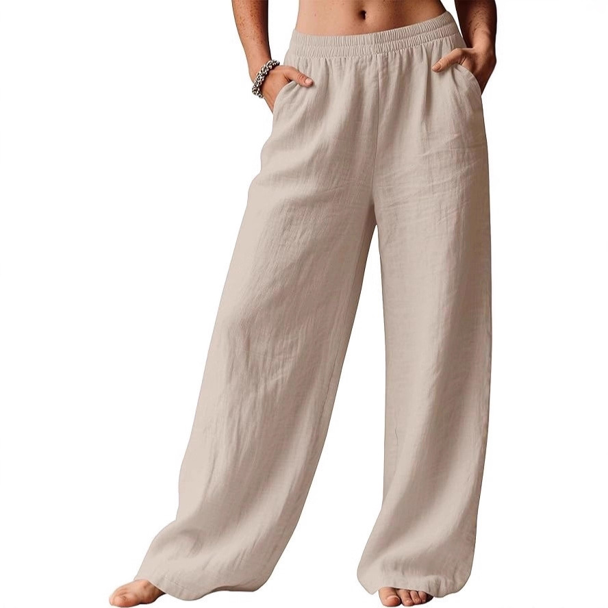 Cross-Border Women's Clothing 2025 New European and American Amazon Ebay European and American Loose Fashion Casual Daily Work Clothing Pants for Women