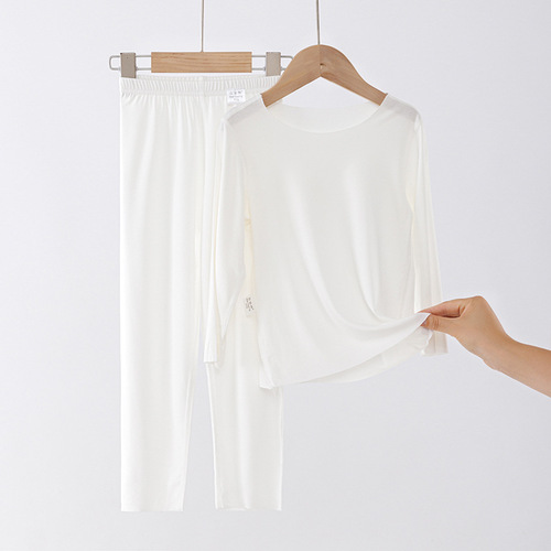 Children's Homecoming Set Category A Autumn New Girl's Pajama Set Crew Neck Casual Medium and Large Children Air Conditioning Clothes