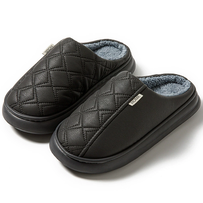 Extra large winter slippers, non-slip keep warm fleece shoes indoor platform, plus size