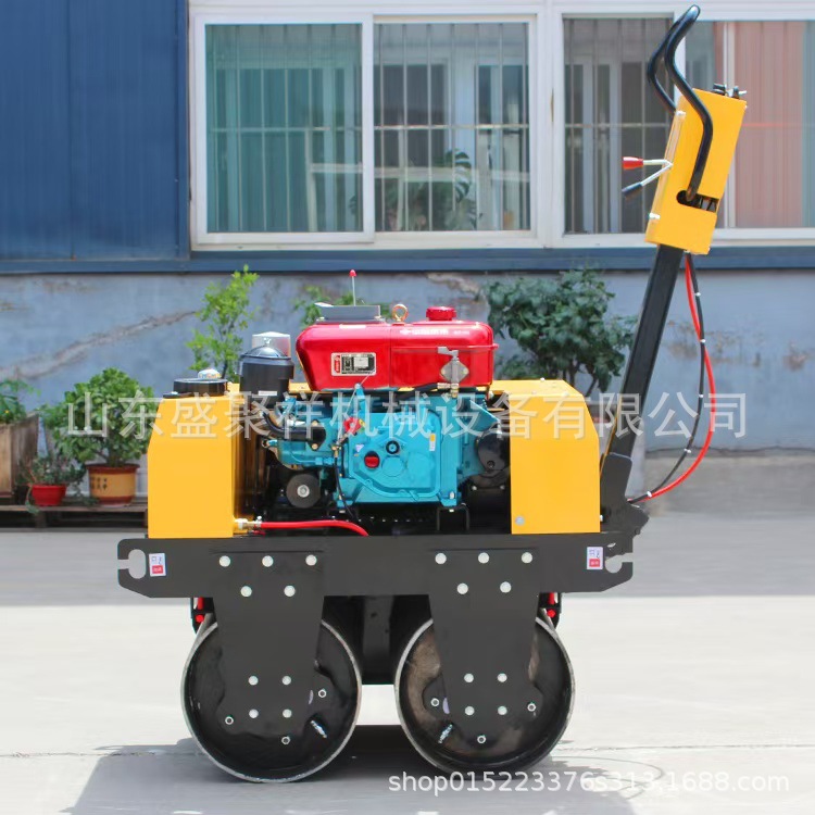 小型压路机震动1.5吨3吨座驾双钢轮手推手扶式单轮草坪沥青压实机