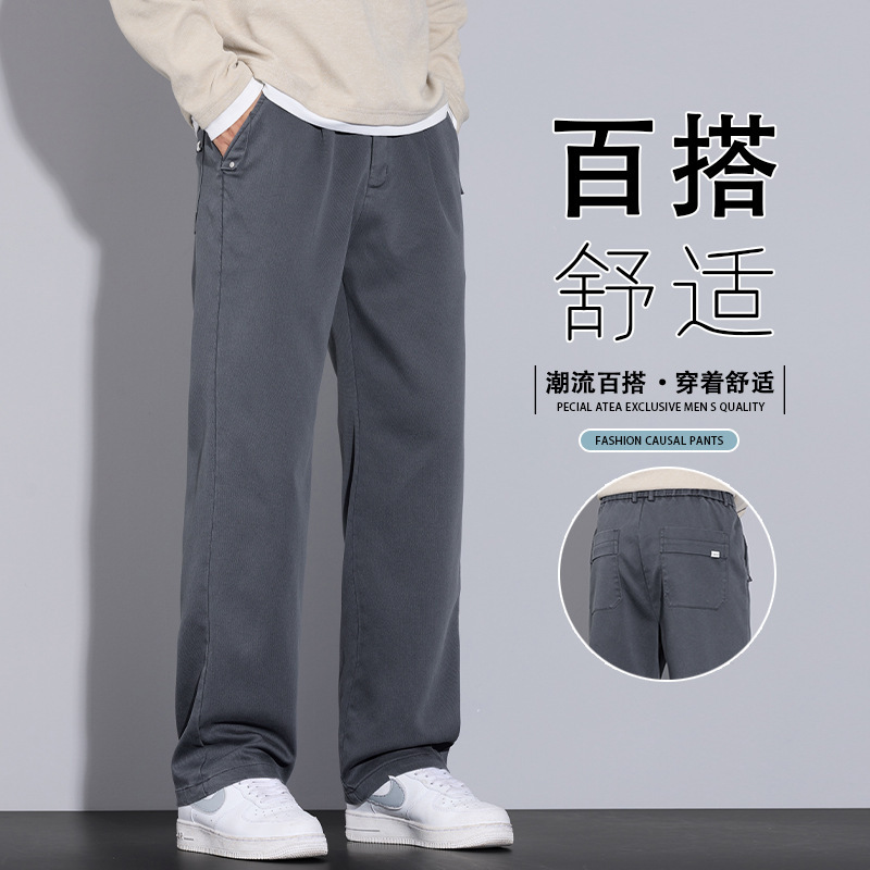 Autumn and Winter Youth Fashion Versatile Fleece Warm Loose Wide-Leg Retro Jeans Men's 2025 New Style