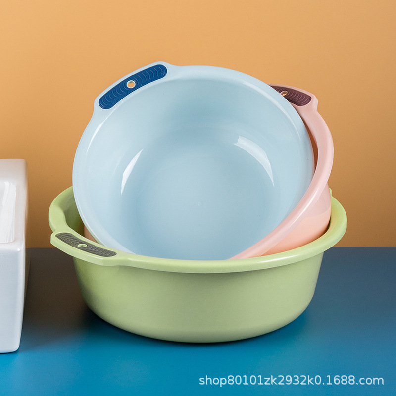 脸盆家用洗菜盆双耳塑料盆学生宿舍洗脚盆收纳盆大容量家用盆批发