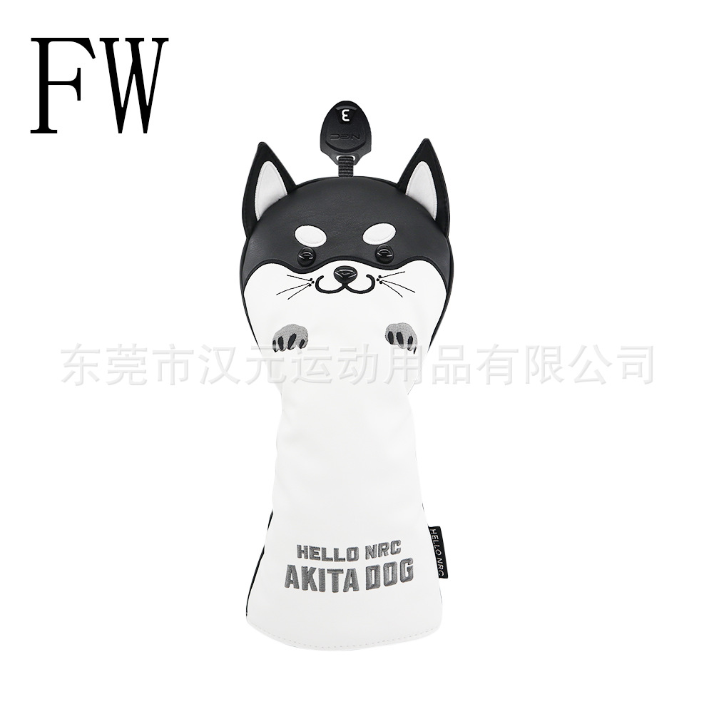 Nuevo Golf Club cubierta de madera cubierta del club cabeza de bola cubierta protectora impermeable pu Shiba inu lindo animal