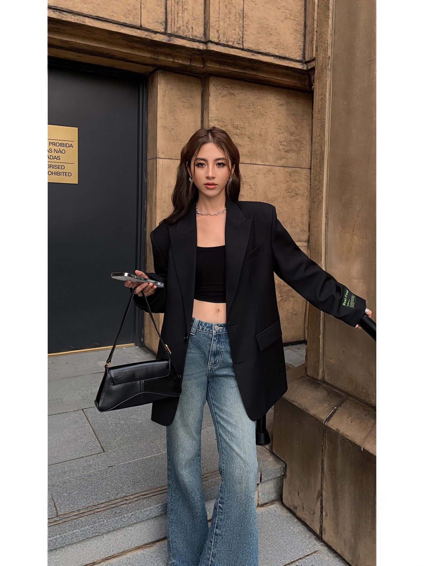 Cross-Border Gray Loose Korean Style Small Suit Jacket for Women 2025 New Retro Shoulder Pad Casual Temperament Suit
