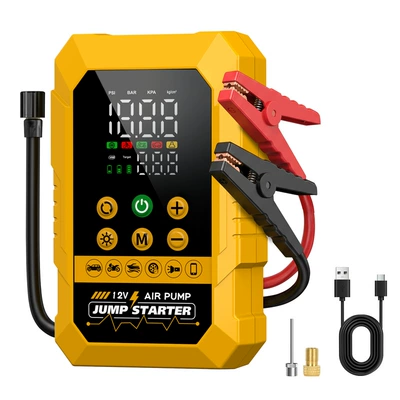 Oem Car Emergency Jump Hava nasosu - yellow-electrically-powered-air-pump