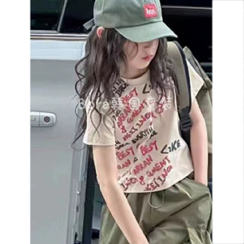 年中クリアランス、男の子と女の子向けの高コストパフォーマンスTシャツ、夏用子供用半袖コットン（返品不可//レビューなし1|undefined