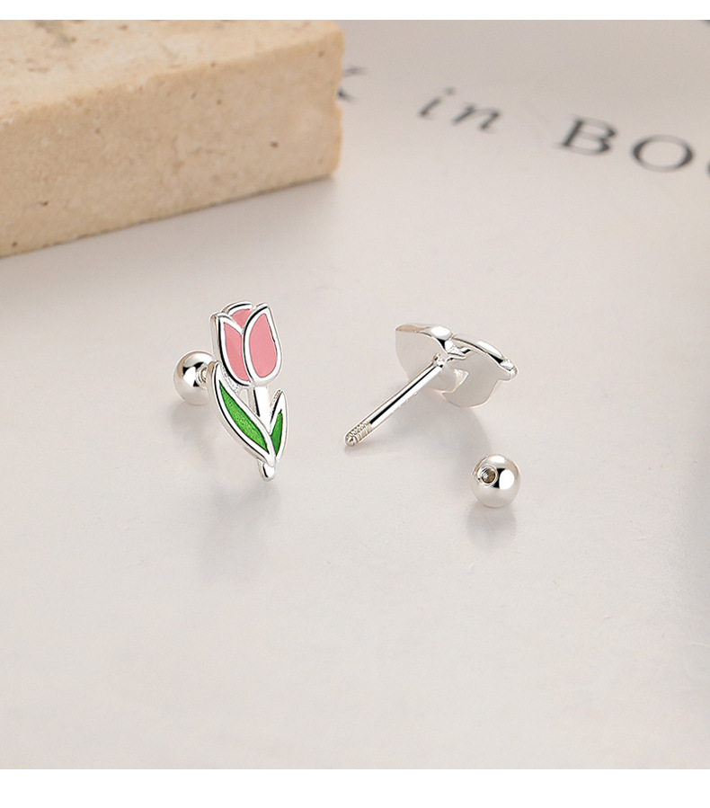 1 Pair Quantity Daily Occasion 925 Sterling Silver Material Flower Pattern 1 Pair 925 Sterling Silver 925 Sterling Silver Earrings Flower Screw Backs Ear Studs