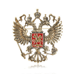 国境を越えたロシアの国章外国貿易ホット販売クリエイティブ双頭イーグルブローチ合金レトロ動物アクセサリー