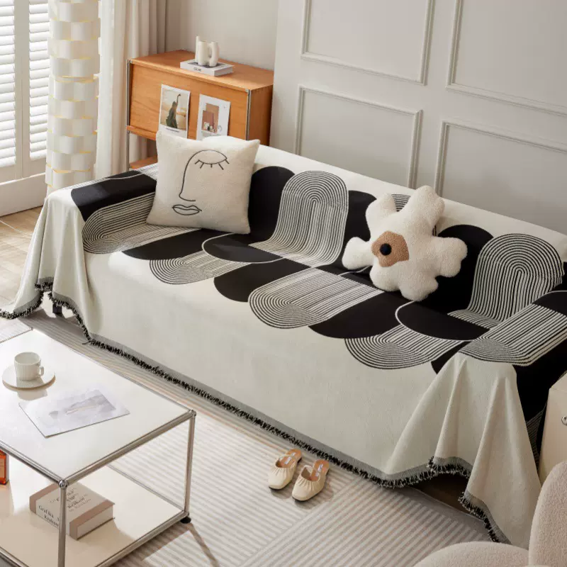 雪尼尔沙发巾全盖布套万能四季通用毛绒沙发垫罩防滑盖毯防猫抓