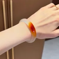 Браслет из агата One-bite, браслет из градиентного халцедона типа High Ice, женский браслет из натурального красного агата для подарка