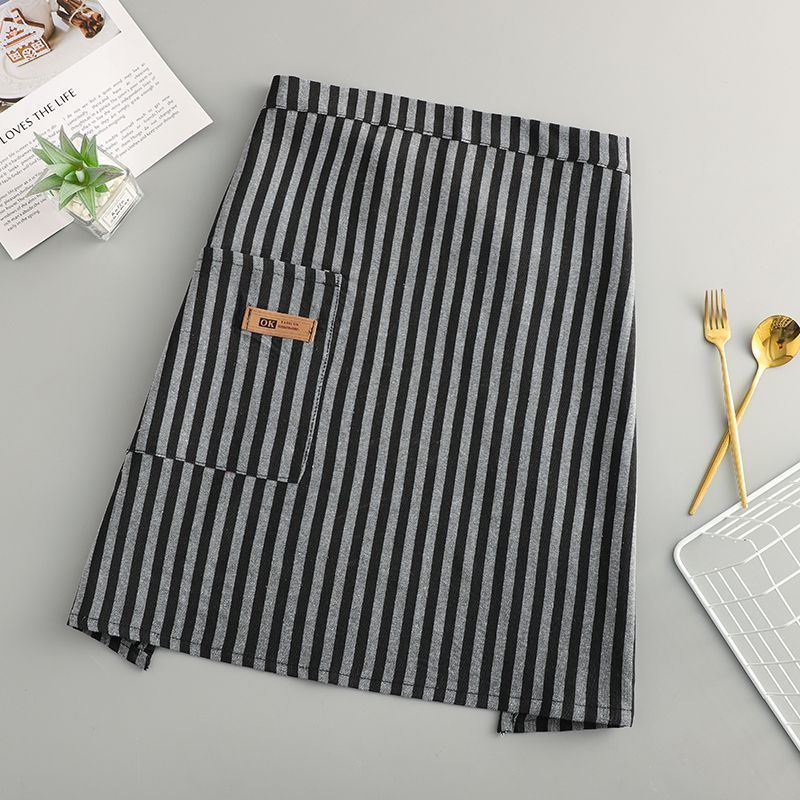 Half-length Apron Made Of Pure Cotton, Trendy For Home Kitchen Use, Fashionable Cotton-linen, Breathable, Durable,_voghion.com