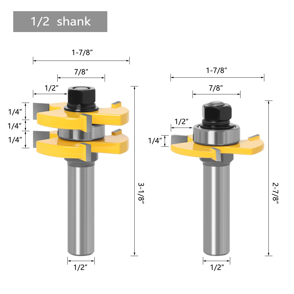 Cuchillo de espiga tipo T de 3 dientes Cuchillo de espiga de dientes cuadrados Cuchillo de piso Cuchillo de tablero Cuchillo de fresa para carpintería Cuchillo de grabado Cuchillo de máquina de grabado