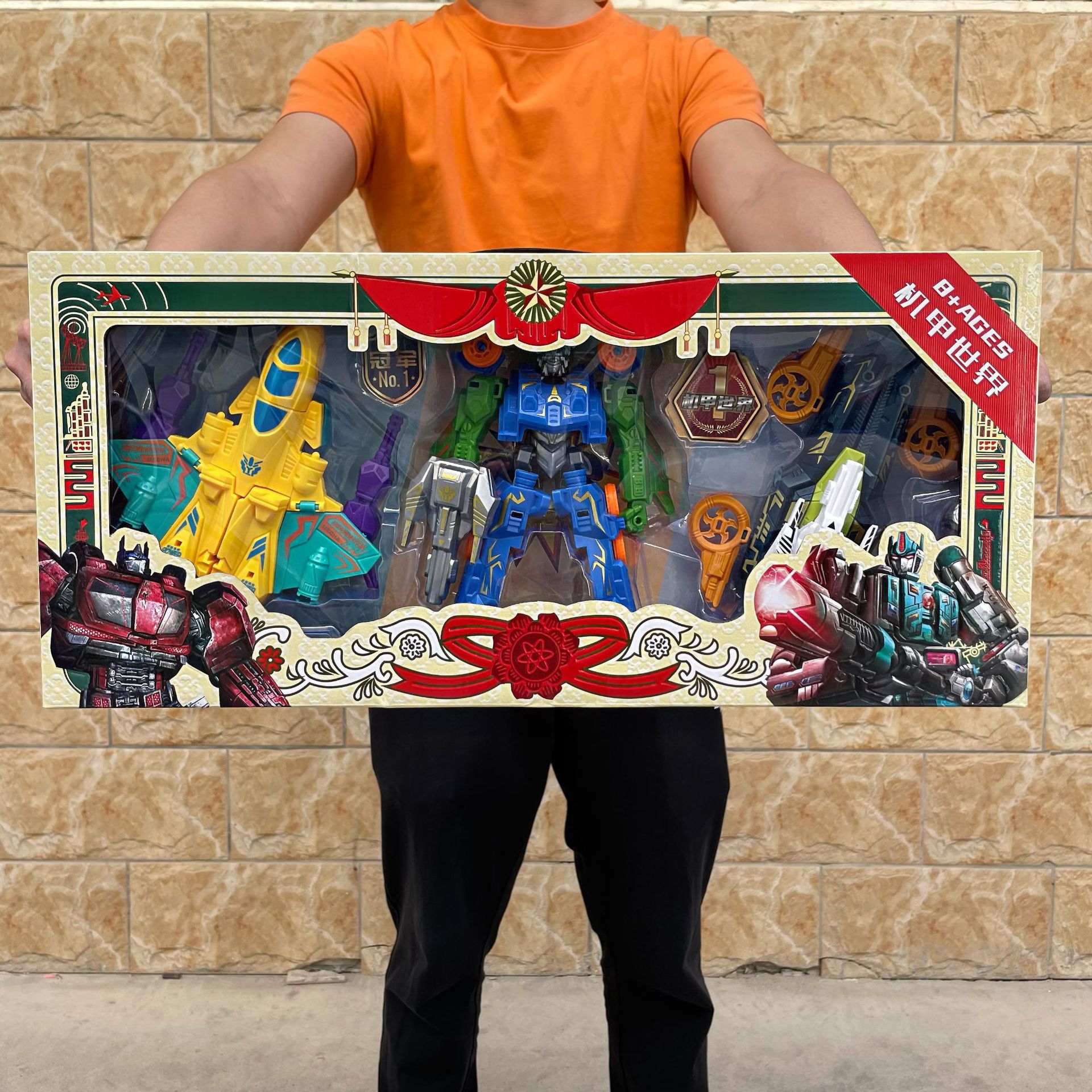 Gran deformación combinada de dos modos para niños Robot God of War modelo traje Optimus variedad MEChA niño juguete