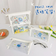 ins小中學生用品鉛筆文具盒流沙大容量透明pvc收納袋高顏值筆袋