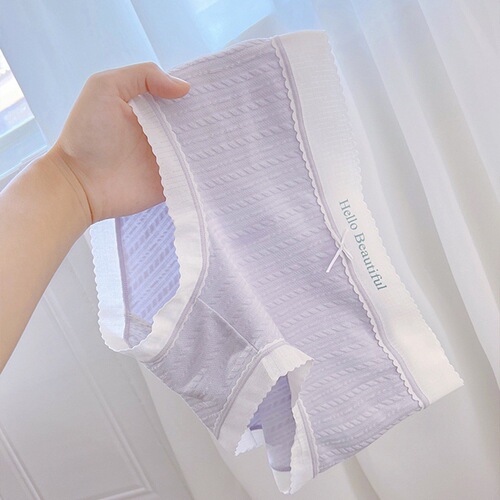 Mianmian~Girl's pure cotton underwear, comfortable mid-waist Japanese style sweet and breathable cotton crotch women's seamless briefs