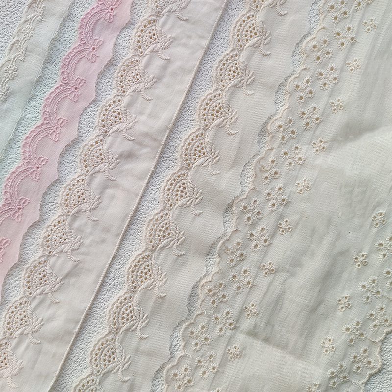 Factory Direct Supply Cotton Fabric Scrunchie Set Lace Width 2.5-12cm Headwear Clothing Accessories DIY In-Stock Wholesale