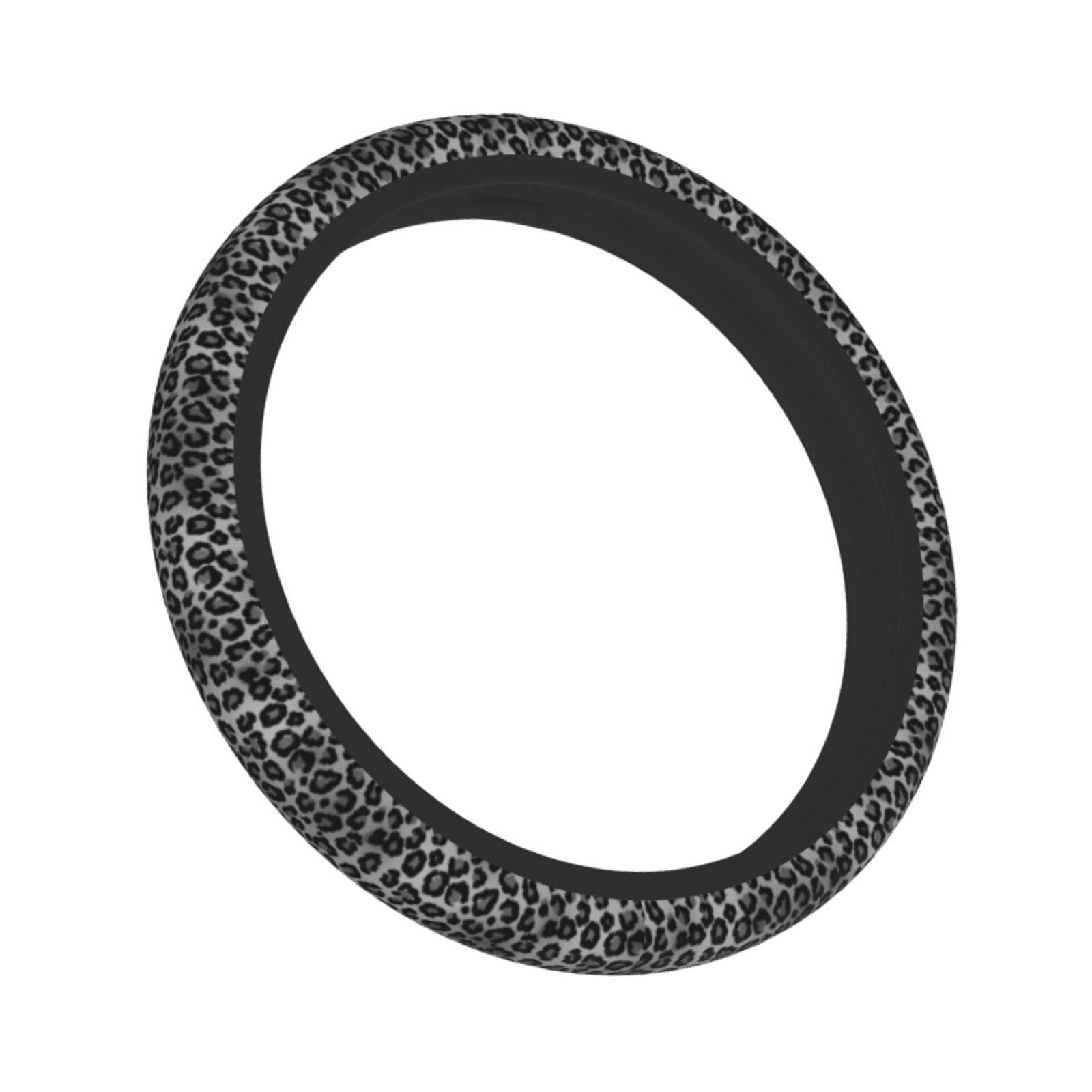 Foreign Trade Export Amazon Car Black Leopard Print Steering Wheel Cover Jit Dropshipping Wholesale Temu Hot Selling