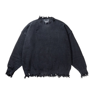 2024 Autumn and Winter New Japanese Style Laid-back Style Crewneck Design Sense Knitted Unisex Sweater for Men and Women