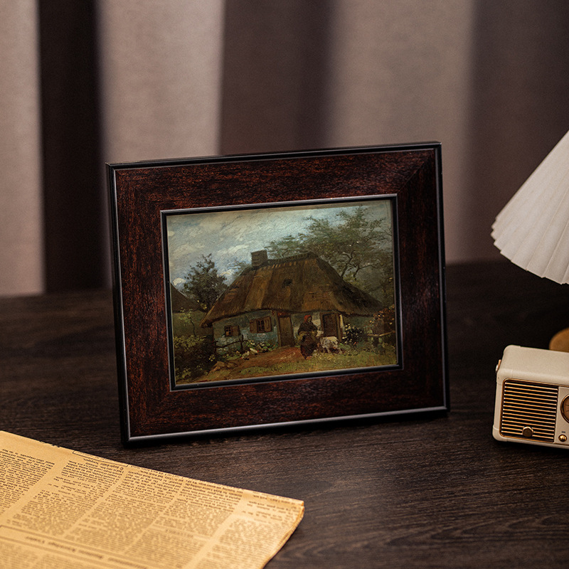 High-End Photo Frame Niche French Retro Photo Frame Antique Style Oil Painting Empty Frame Framed Wall Hanging Retro Picture Frame Decoration