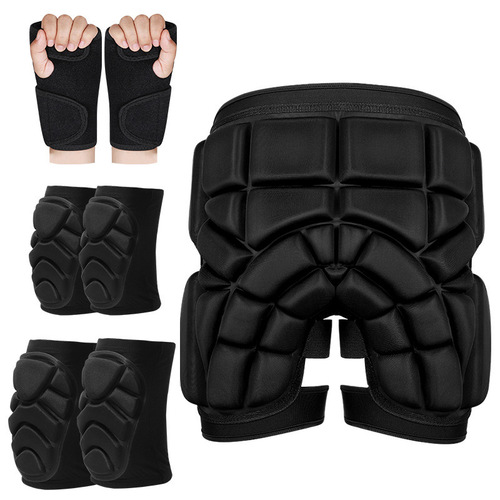 Cross-border thickened adult and children's roller skating pads, skateboarding, knee pads, protective gear set, anti-fall skiing butt pads