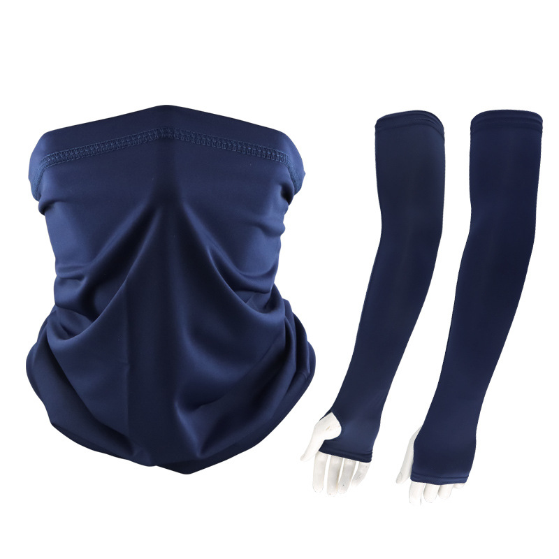 Verano babero de seda de hielo camuflaje protector solar al aire libre manga de hielo manga de cuello de doble cara manga de sombra de aislamiento térmico