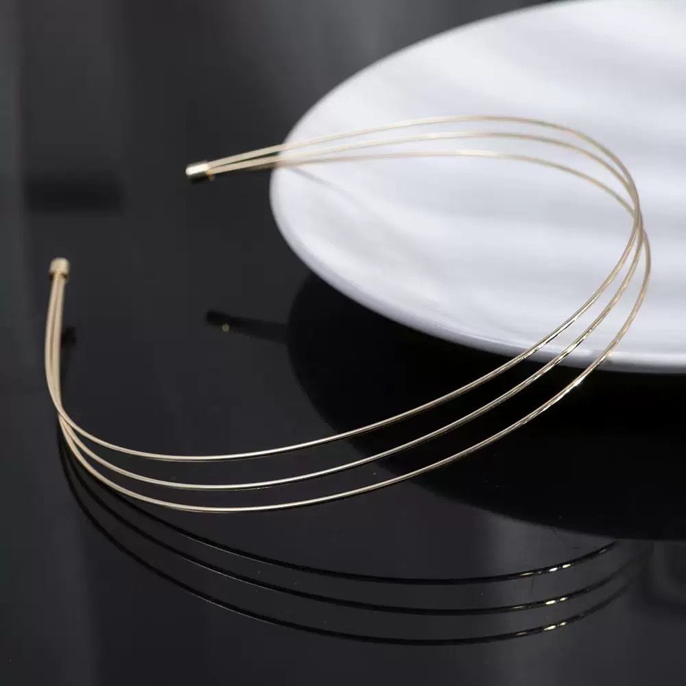 Sal Dulce fino multi-capa diadema de metal de las mujeres versátil salida simple horquilla de metal europeo y americano elegante diadema delgada
