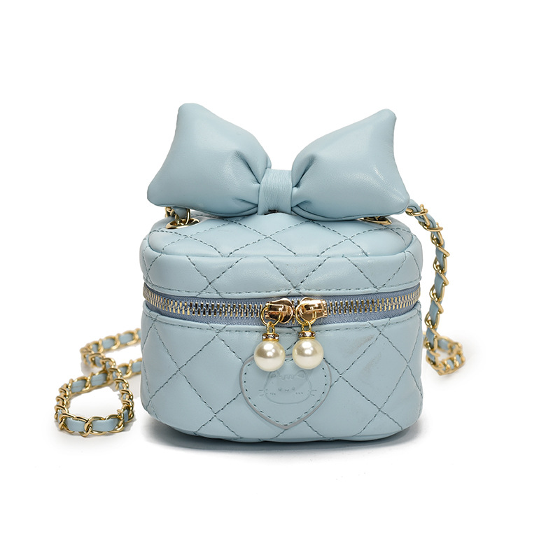 Bolsas coreanas para niños y niñas, bolsas de hombro de arco lindas, bolsas de caja de moda para niños, bolsas de cadena para niños, nueva moda