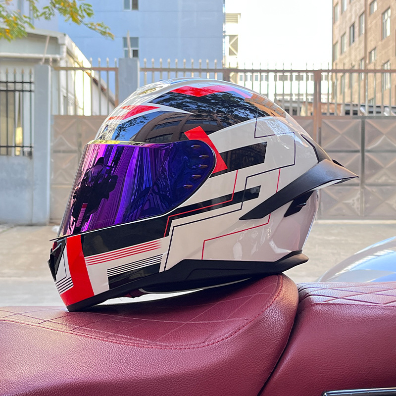 Casco de motocicleta Orz para hombres y mujeres, casco integral de verano con gran alerón trasero para todas las estaciones, certificado por DOT, transfronterizo.