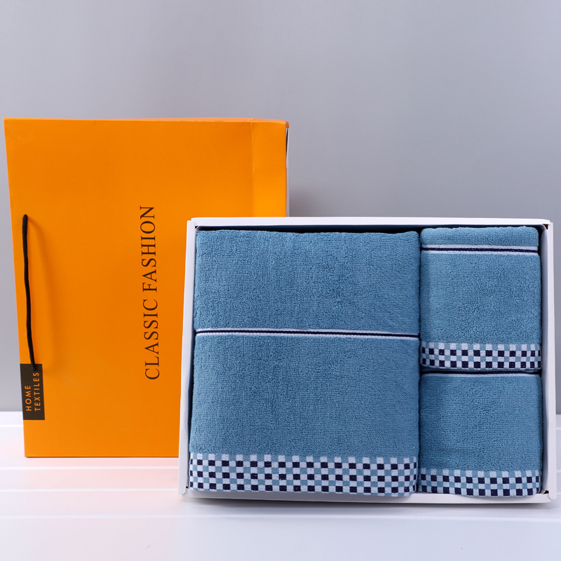 High-grade gift box suit towel bath towel three-piece set wholesale company return gift Wangpu opening companion gift plus logo