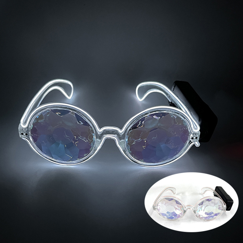 LED caleidoscopio gafas de espectáculo nocturno gafas de sol gafas de sol gafas de cristal de mosaico