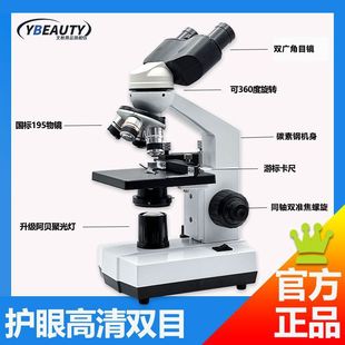 Binocular Microscope High-Definition Laboratory Professional-Grade Primary and Secondary School Students and Kidsren Special High-Precision for Viewing Sperm Bacteria