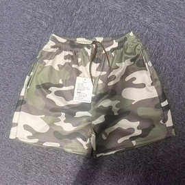 跨境男士短裤单层速干纯色跑步健身运动休闲美式三分裤迷彩篮球裤