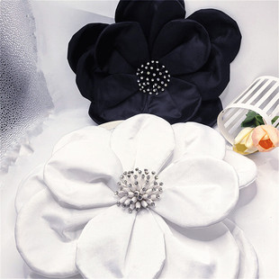 Black and White Handmade Clothing Accessories Jump Stage Exaggerated Super-large Hand Flowers Multi-layer Corsage Shoe Flowers DIY Clothing Accessories