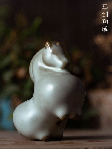 4TXN Wholesale Wooden Fish Ru Kiln Xiaotang Horse Tea Pet Ma Zhigong Cheng Tianqing Opening Slices Can Raise Tea and Play Tea Ceremony Ceramics