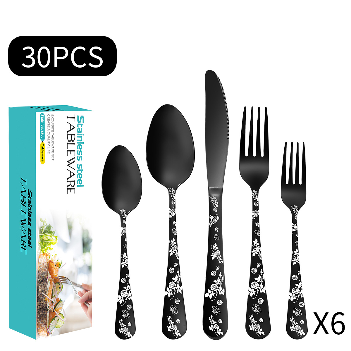 블랙 30 조각 세트 (블루 치약 상자)