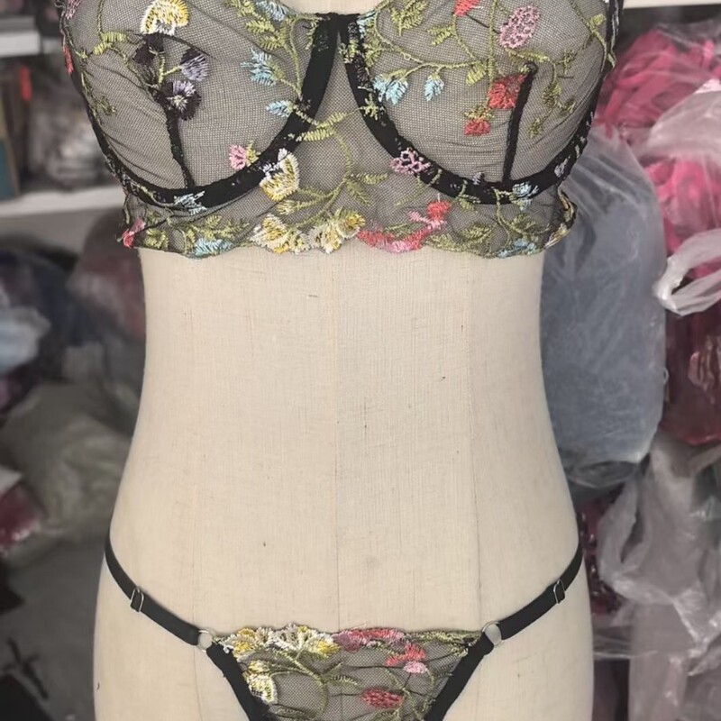 Sexy Small Floral Single-layer Underwired Bra Thong Sexy Intimates Set Export Supply Factory Direct Sales Sexy Small Floral Single-layer Underwired Bra Thong Sexy Intimates Set Export Supply Factory Direct Sales