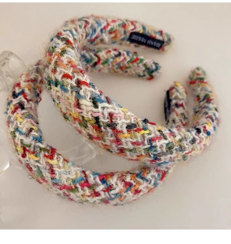 yarn Material Sweet Simple Style Women's Color Block Yarn Hair Band