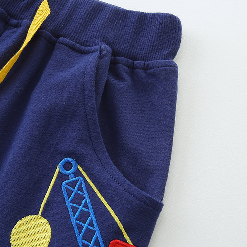 2024 Summer New Arrival Boys Embroidered Shorts Casual Fashion Baby Pants European and American Style Medium Children's Five-Finger Shorts