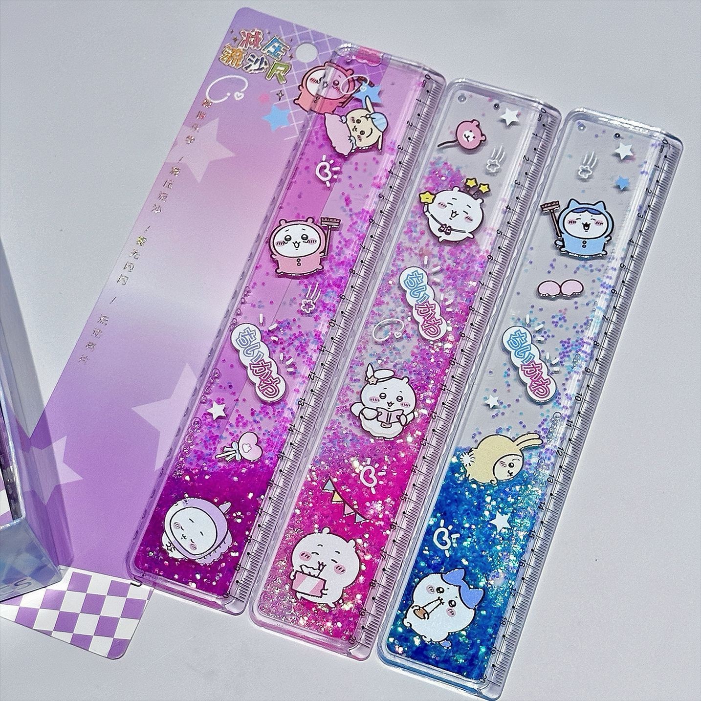 Usaqi arena flotante regla recta 20cm creativa Ji-Kawa regla de onda regla de alto valor de papelería al por mayor