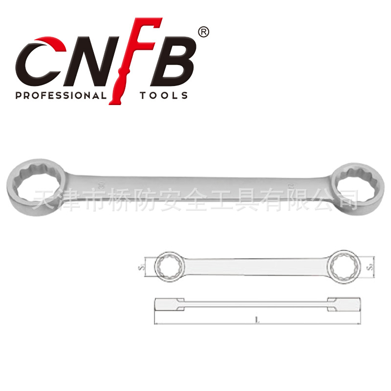 T8108 天津桥防不锈钢平头双头梅花扳手 -无磁工具