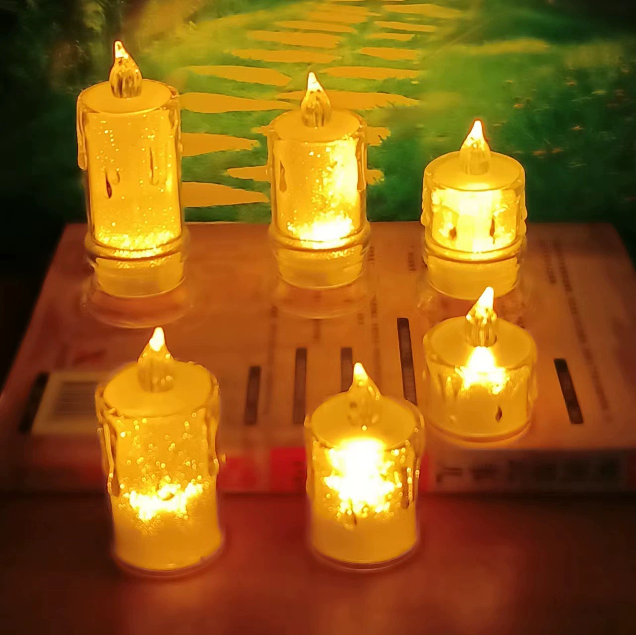 Electronic transparent candle, atmospheric night light