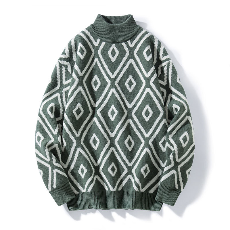 Herenkleding speciale levering herfst en winter nieuwe halve coltrui heren trendy gebreide trui binnenbroek overhemd verdikt_voghion.com