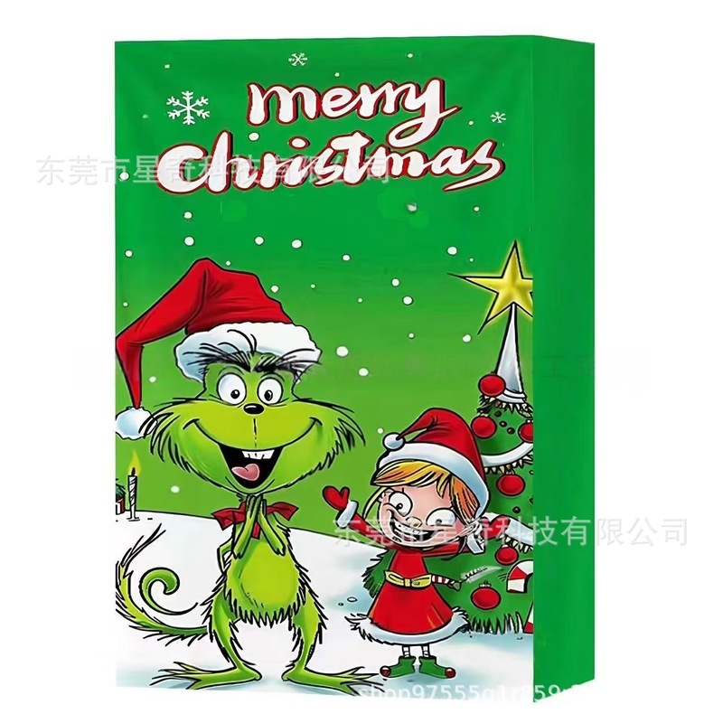 新しいグリンチ 24 個カウントダウンカレンダーブラインドボックス緑の毛の怪物グリンチクリスマスアドベントカレンダーボックスギフトボックス|undefined